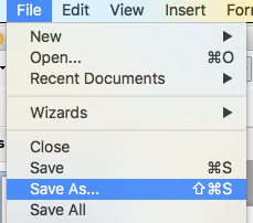 Save as Open Office